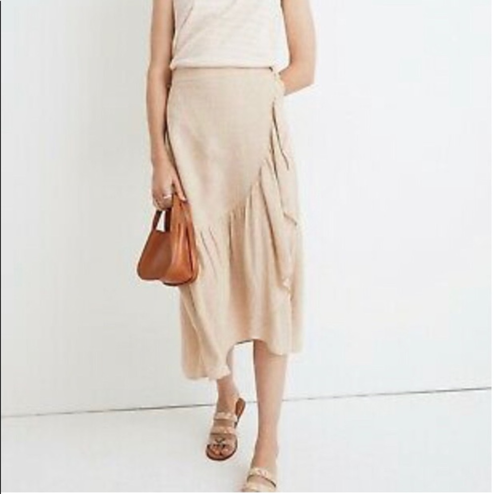 NWT Madewell Ruffle Midi Skirt